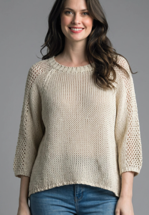 Beige Open Knit Sweater