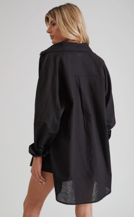 Monaco Linen Shirt - Black