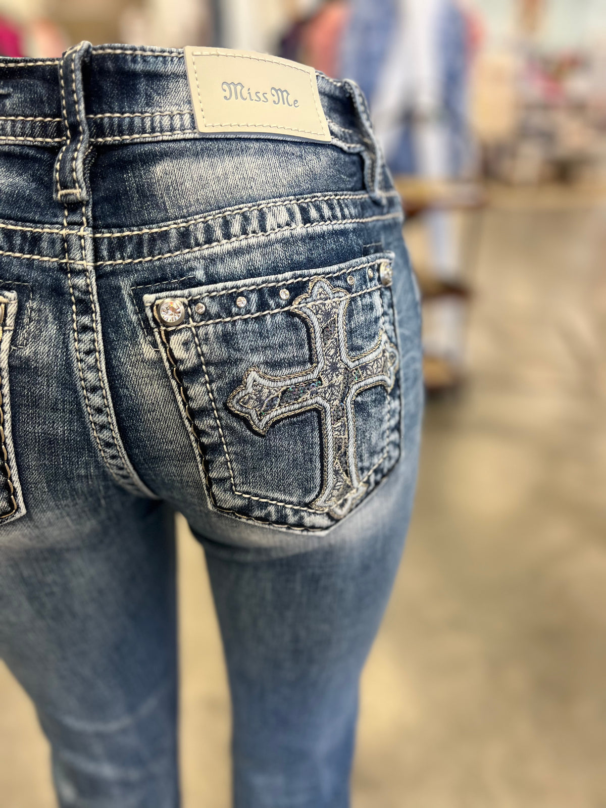 Miss Me Cross Bootcut Jeans – LeLa's Boutique