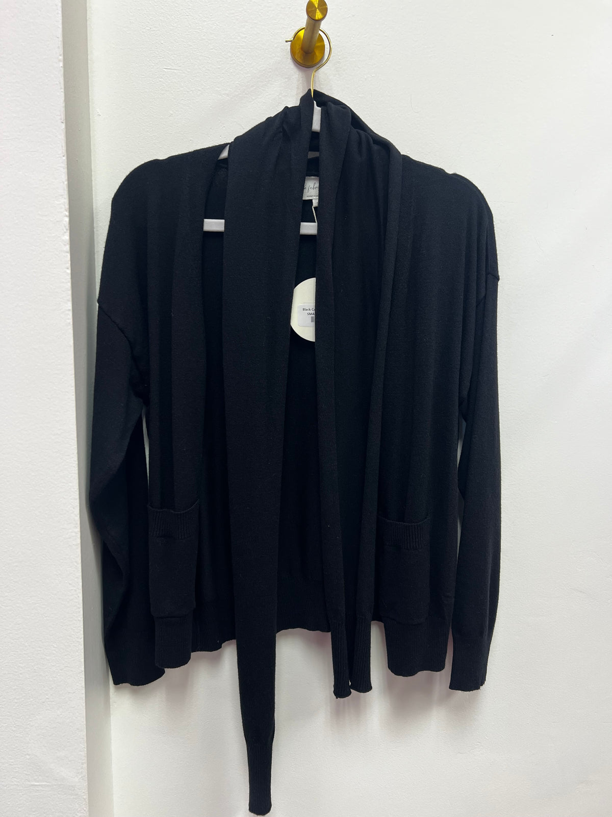 Black Cardigan With Scarf