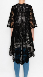 Crochet Cardi With Sleeves - Black
